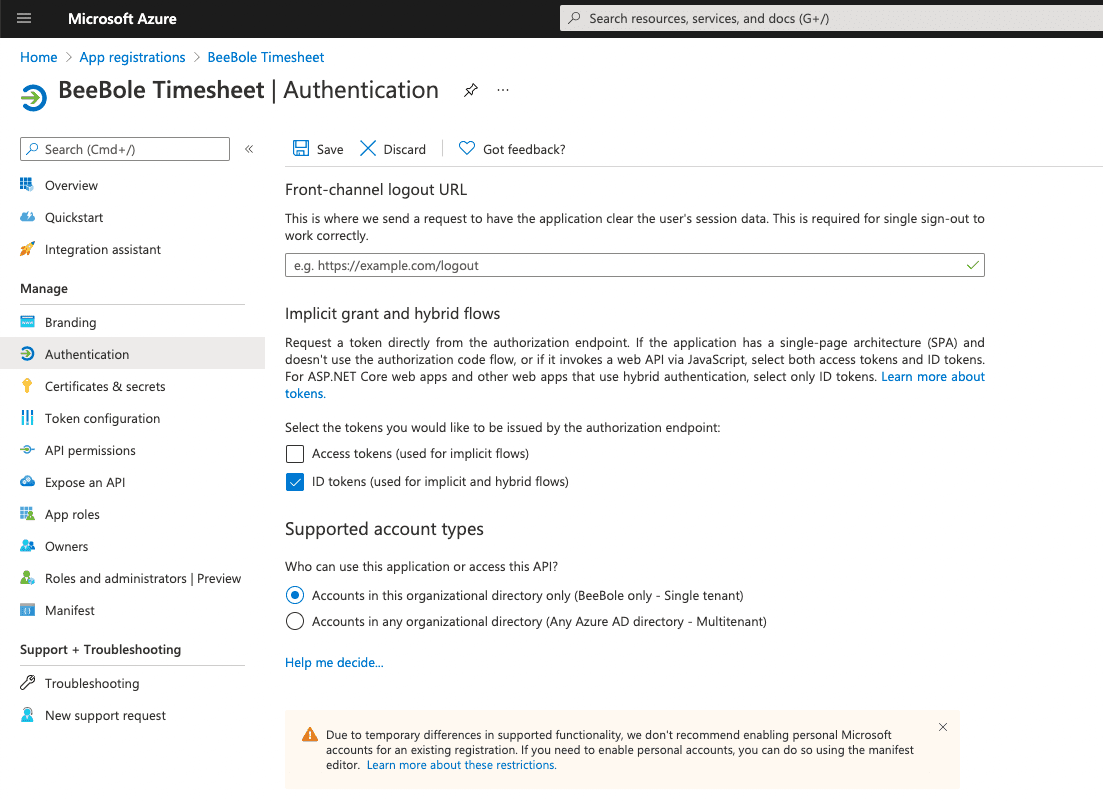 Microsoft Azure integration