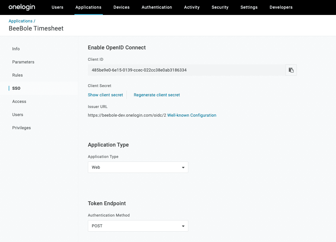 Integrate OneLogin and Beebole