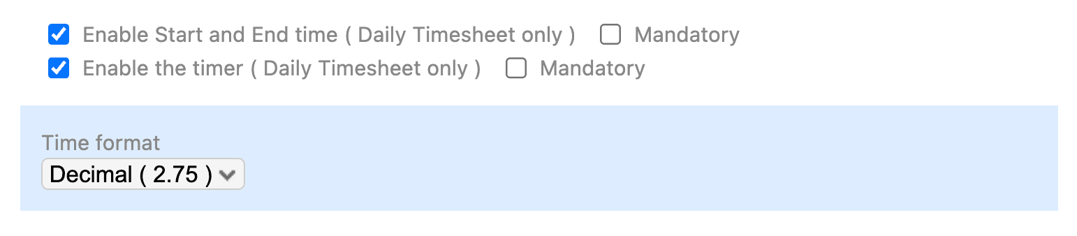 Configure settings to define precisely how your team tracks time