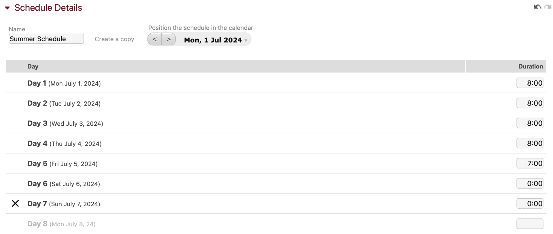 Create and assign unlimited work schedules