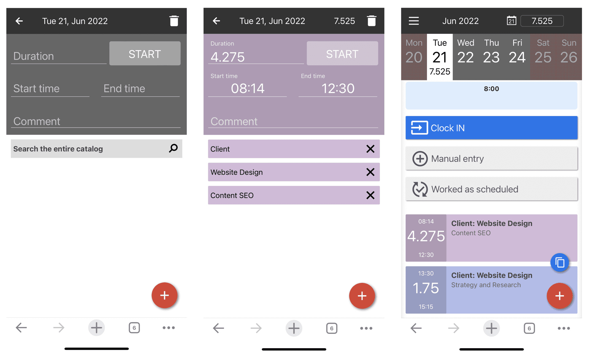 Track time worked on projects via Beebole's mobile app