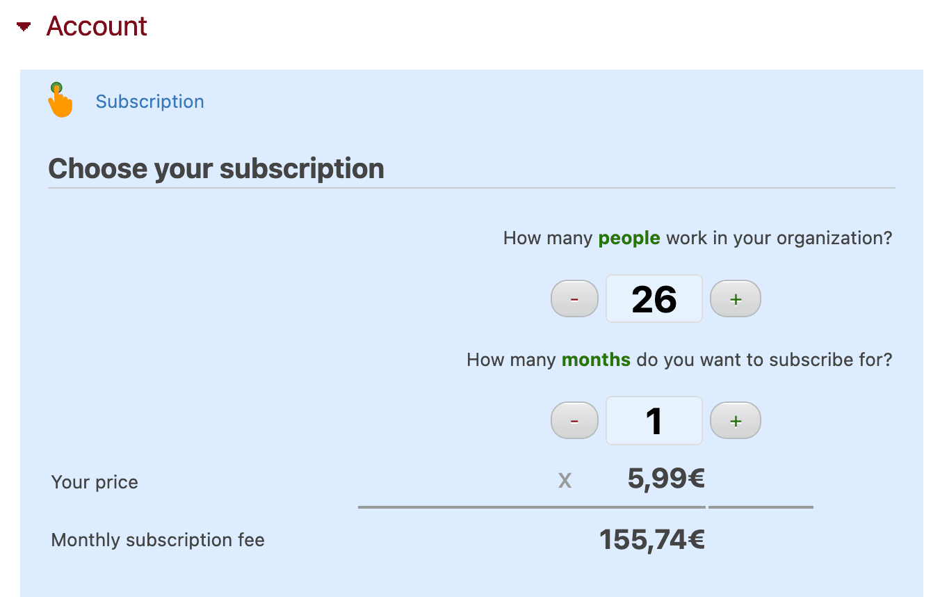 Modify subscription