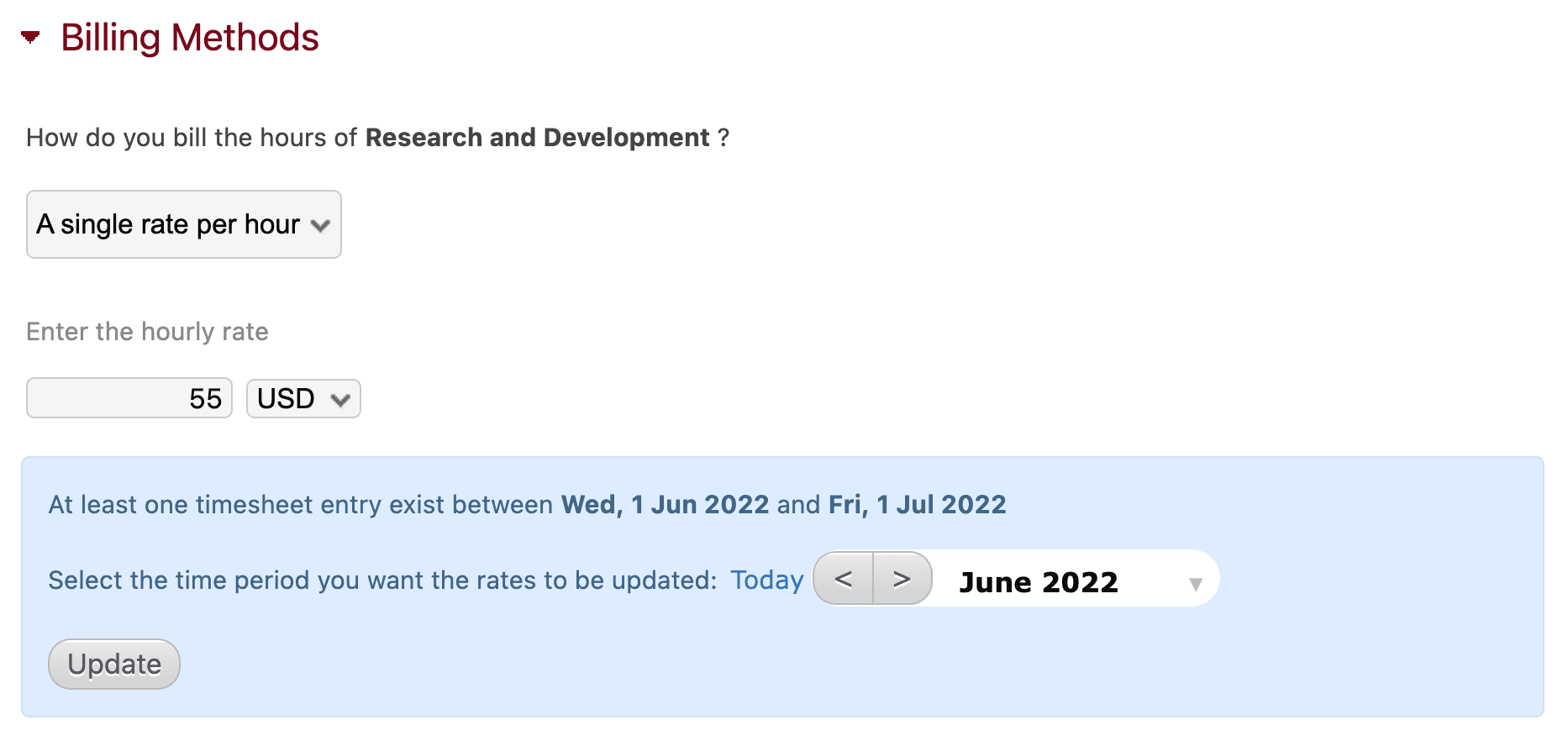 Update billing methods