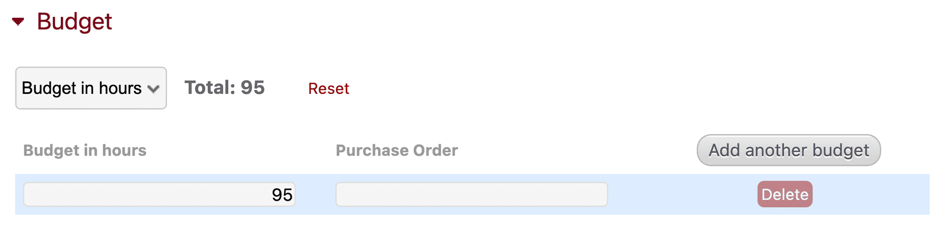 Create project budgets