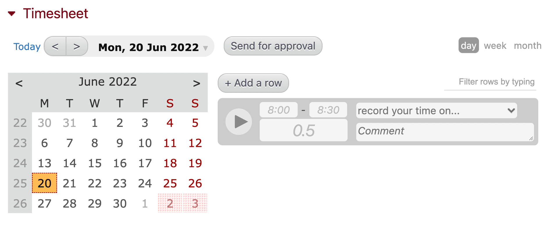 Daily project tracking