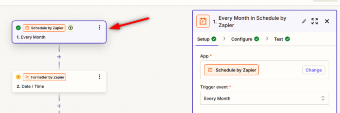 The first step for this Beebole/Zapier integration is to set up the trigger.