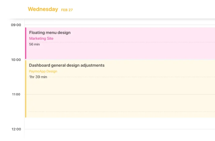 Screenshot of Paymo's project time tracking tool
