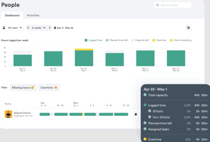 Screenshot of Timely, a project time tracking tool that could help prevent employee time theft