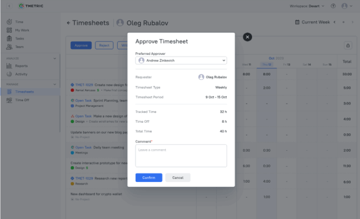 Screenshot of Tmetric