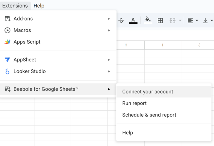 A look at exactly how to connect your Beebole account to the Google sheets add-on for Beebole