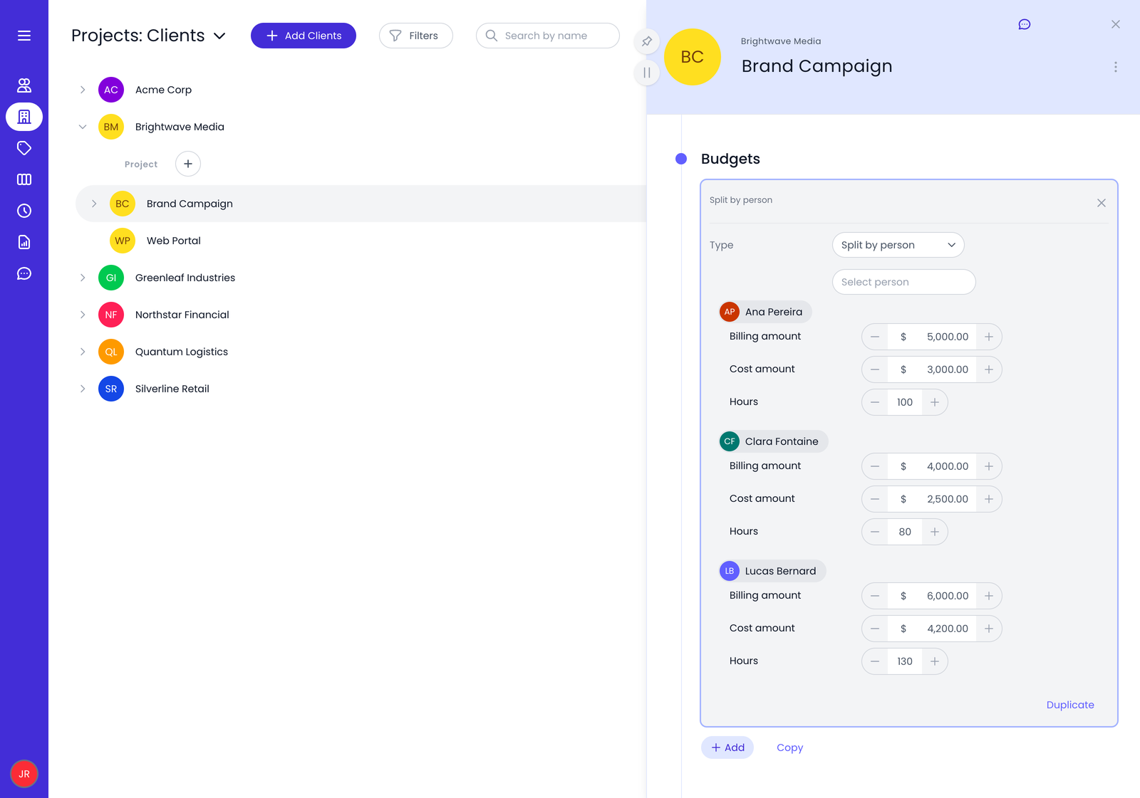 With Beebole's configurable budgets rates and costs, it's the perfect tool for tracking billable vs. non-billable hours and monitoring project costs
