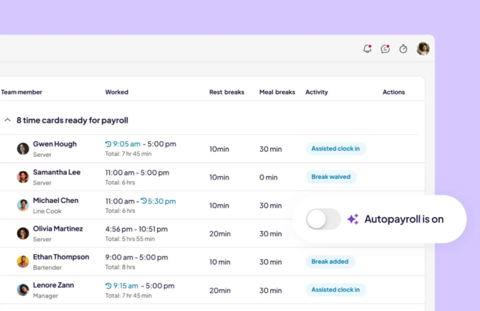 Top 12 best time tracking tools with automated timesheet approval workflows for managers 3 homebase image