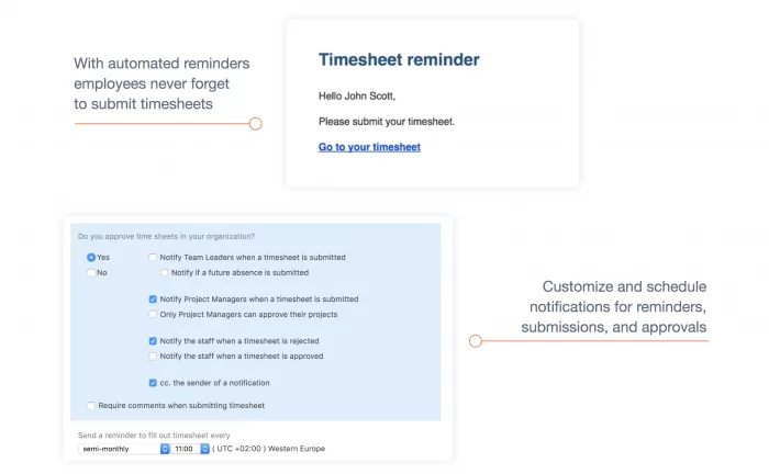 How to set automated timesheet reminders