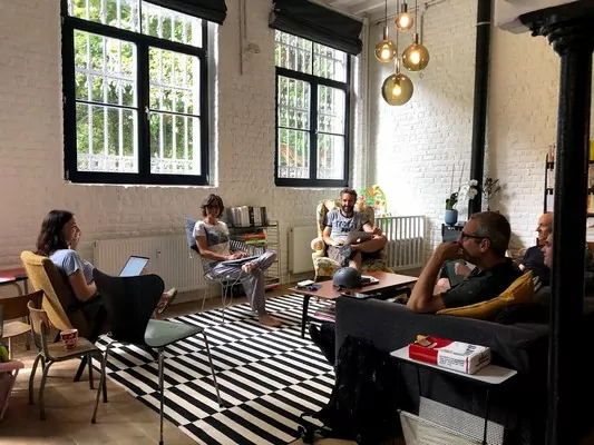 Planning for more overnight success: The BeeBole team got together in Brussels in 2019 for their annual summer meeting.