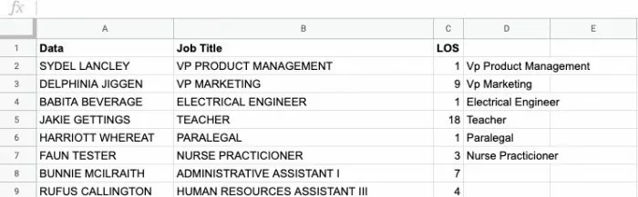 a look at clean data using google sheets for human resources