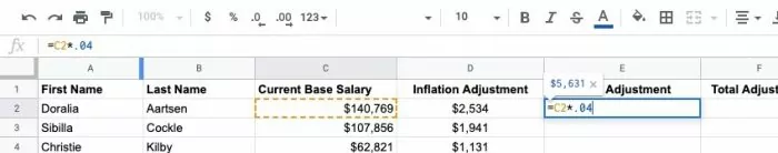 Apart from inflation, you'll also want to take into account the merit-based increase during a yearly comp review.