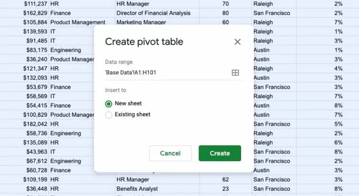 This Google Sheets tutorial walks you through how to do an annual salary review.