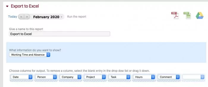 A crucial step in creating your time tracking dashboard in Excel is exporting the data from BeeBole Timesheet to get ready for Excel