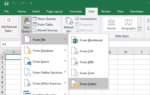 This is how you use Excel Power Query to import data from a folder