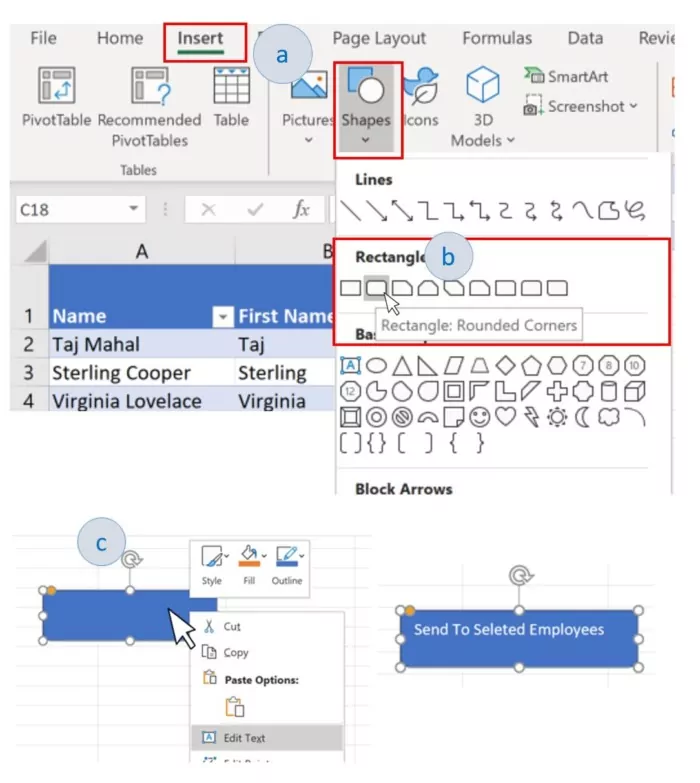 How to add a shape to your Excel worksheet
