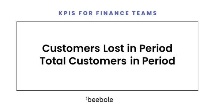 The customer churn takes a look at how many customers left during a certain time frame.