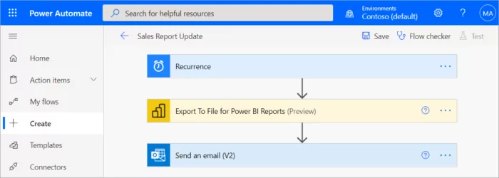 Power Automate allows you to easily set up flows from scratch.