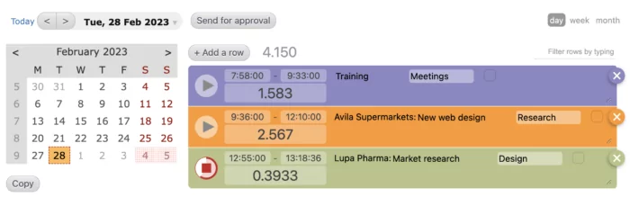 The timer option in Beebole's Project Tracking gives precise business intelligence on time spent on activities. 