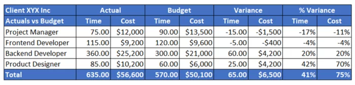 Project cost control made easy: Mastering budget to actual variance analysis 12 A snapshot of what variance looks like in terms of a number and a percentage