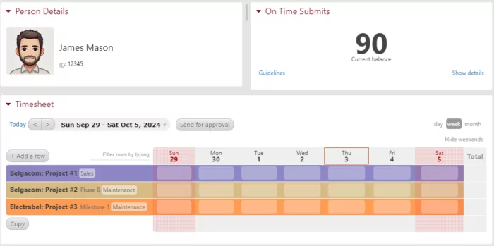 One way to encourage people to turn their timesheets in on time (and facilitate accurate billing) is to keep track of and reward timesheet submissions