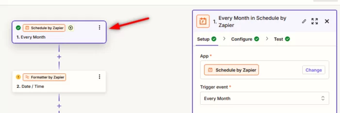 The first step for this Beebole/Zapier integration is to set up the trigger.