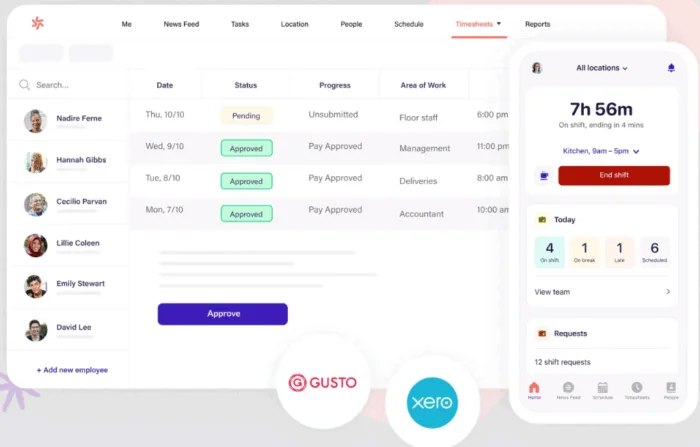 Top 11 best time tracking tools with automated timesheet approval workflows for managers 10 Screenshot of Deputy