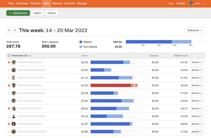 Top 11 best time tracking tools with automated timesheet approval workflows for managers 7 Screenshot of Harvest